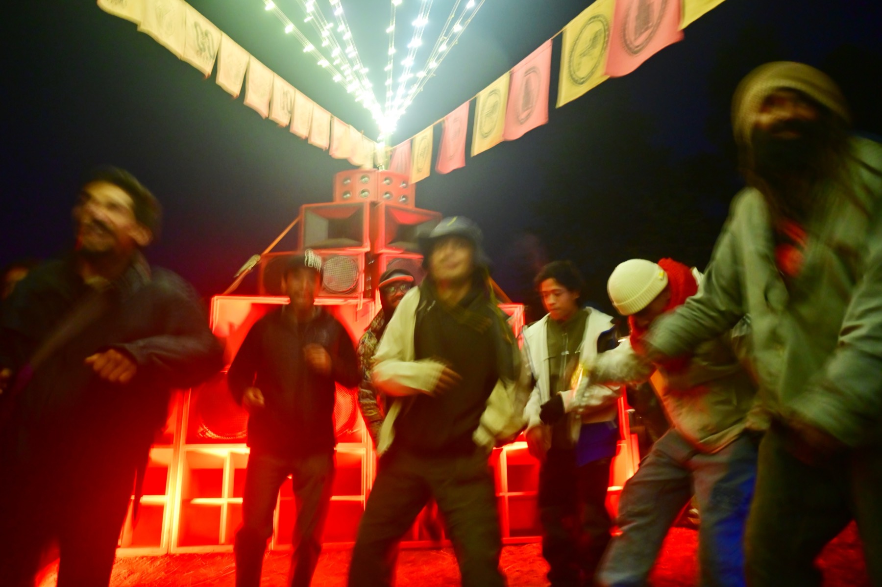 Dance floor at night