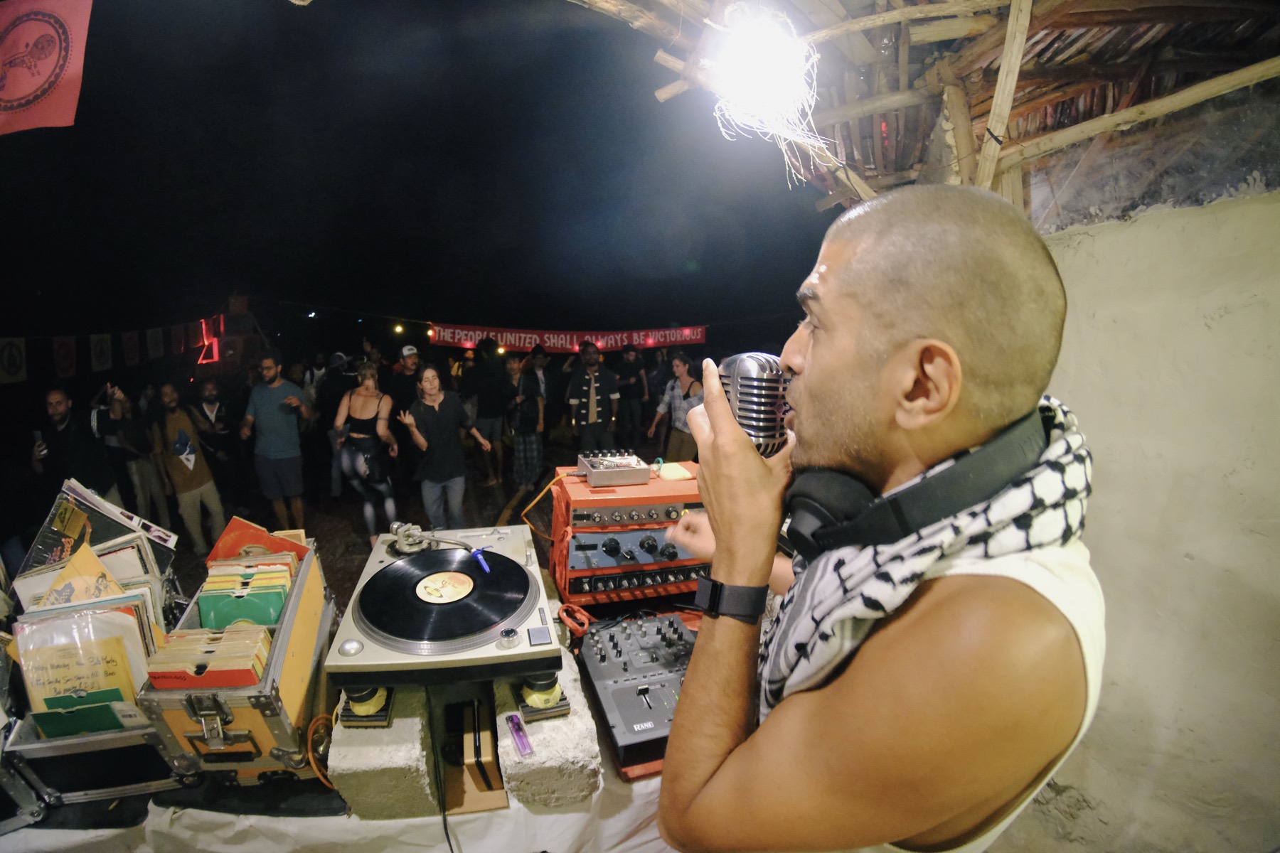 DJ set at night