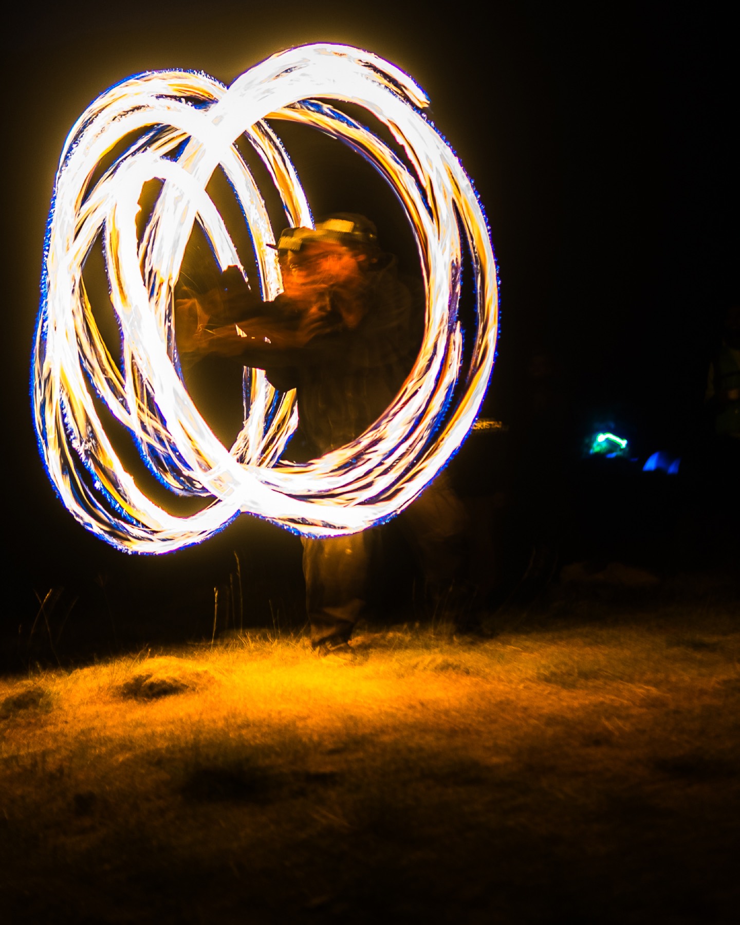 Light trails of fire poi