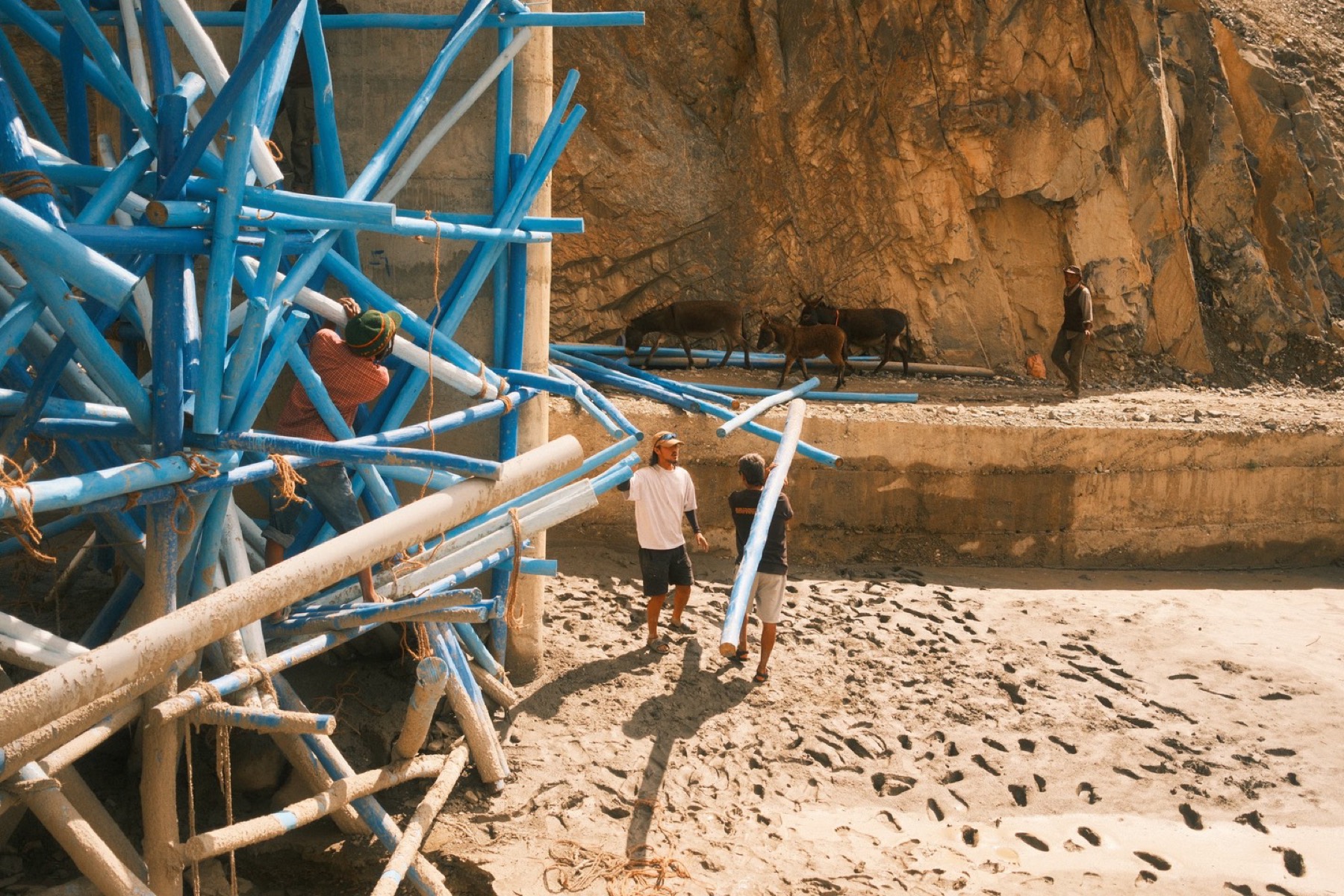 Installation beside the river