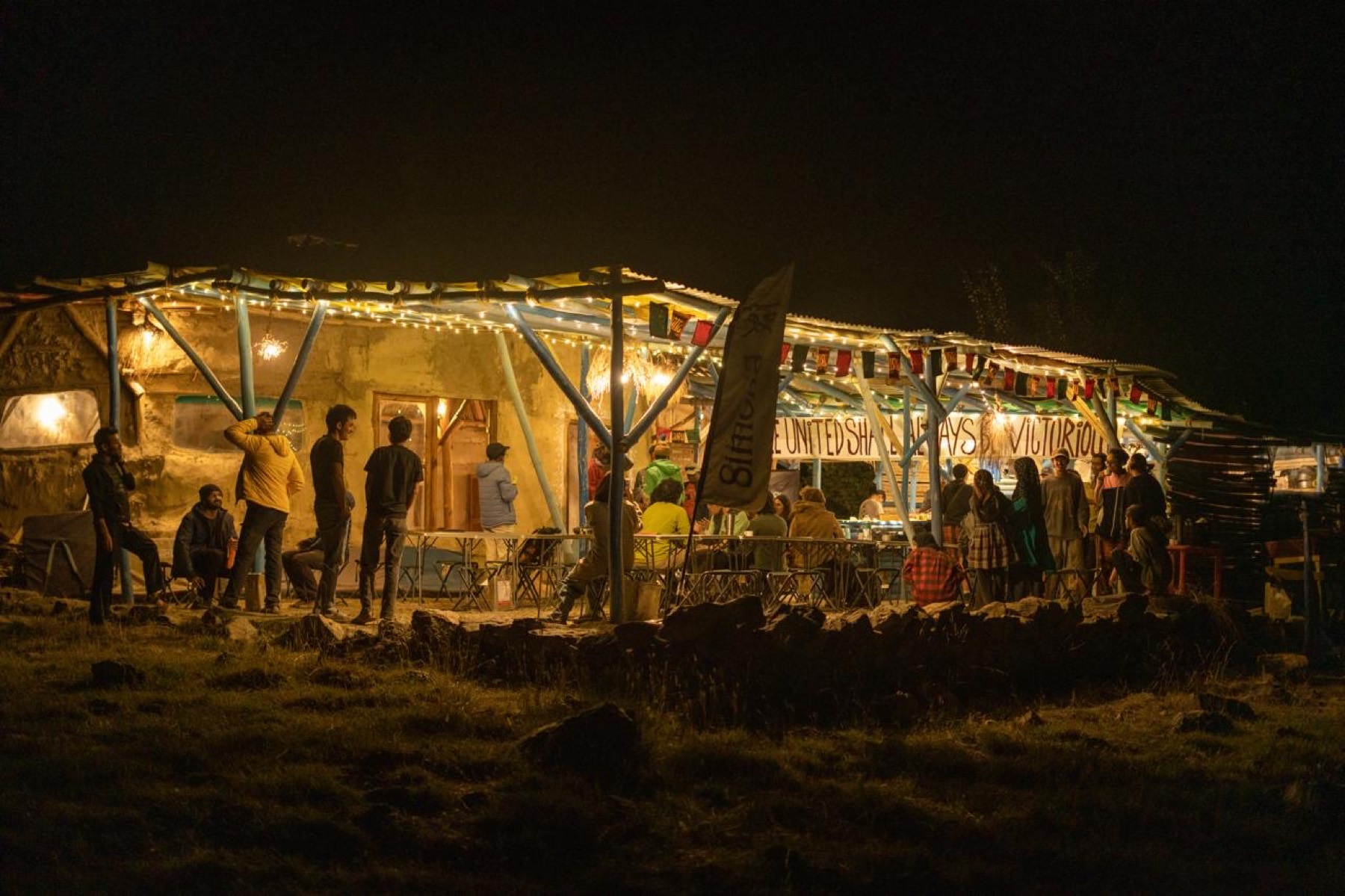 Festival lights at night