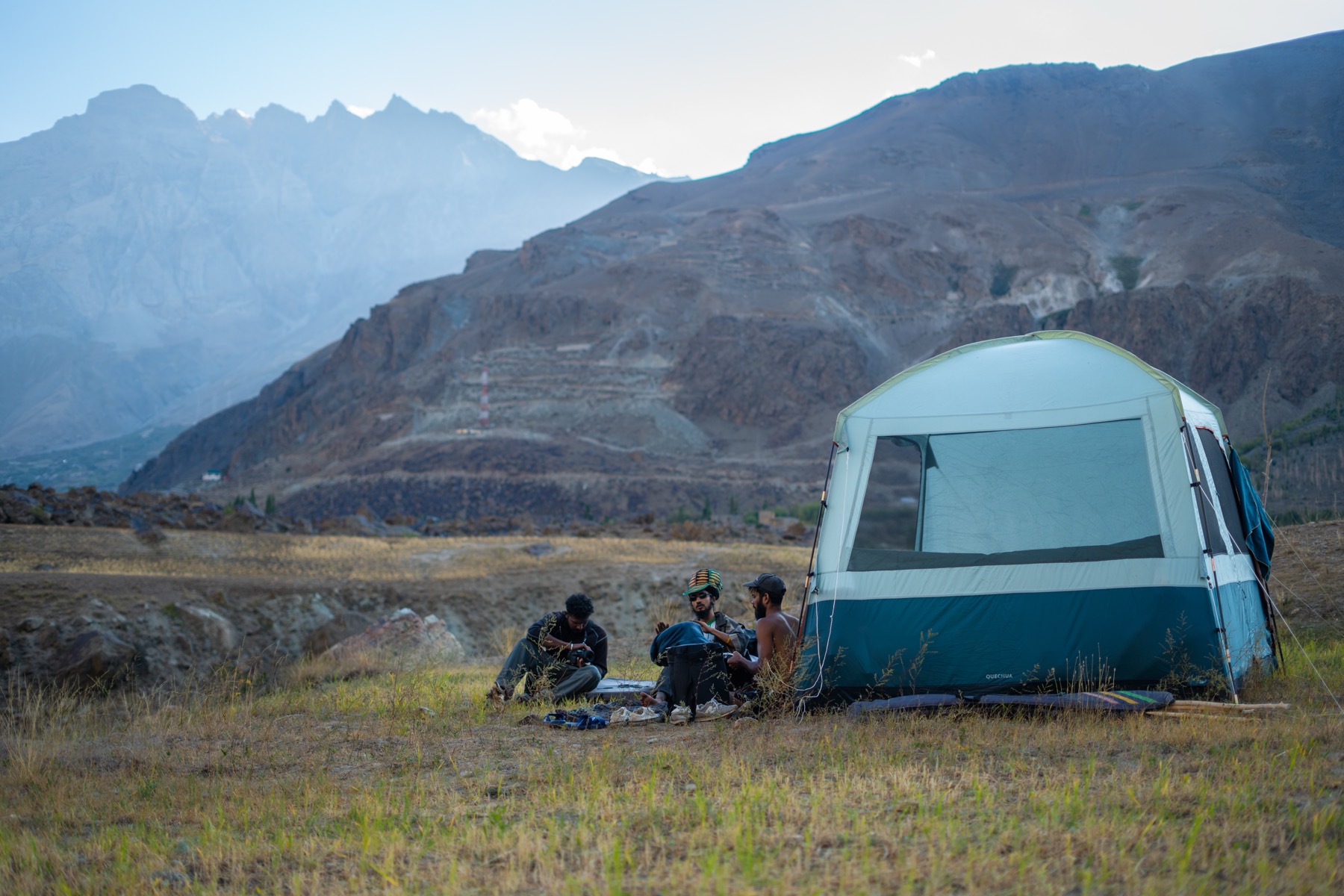 Camp in the meadow