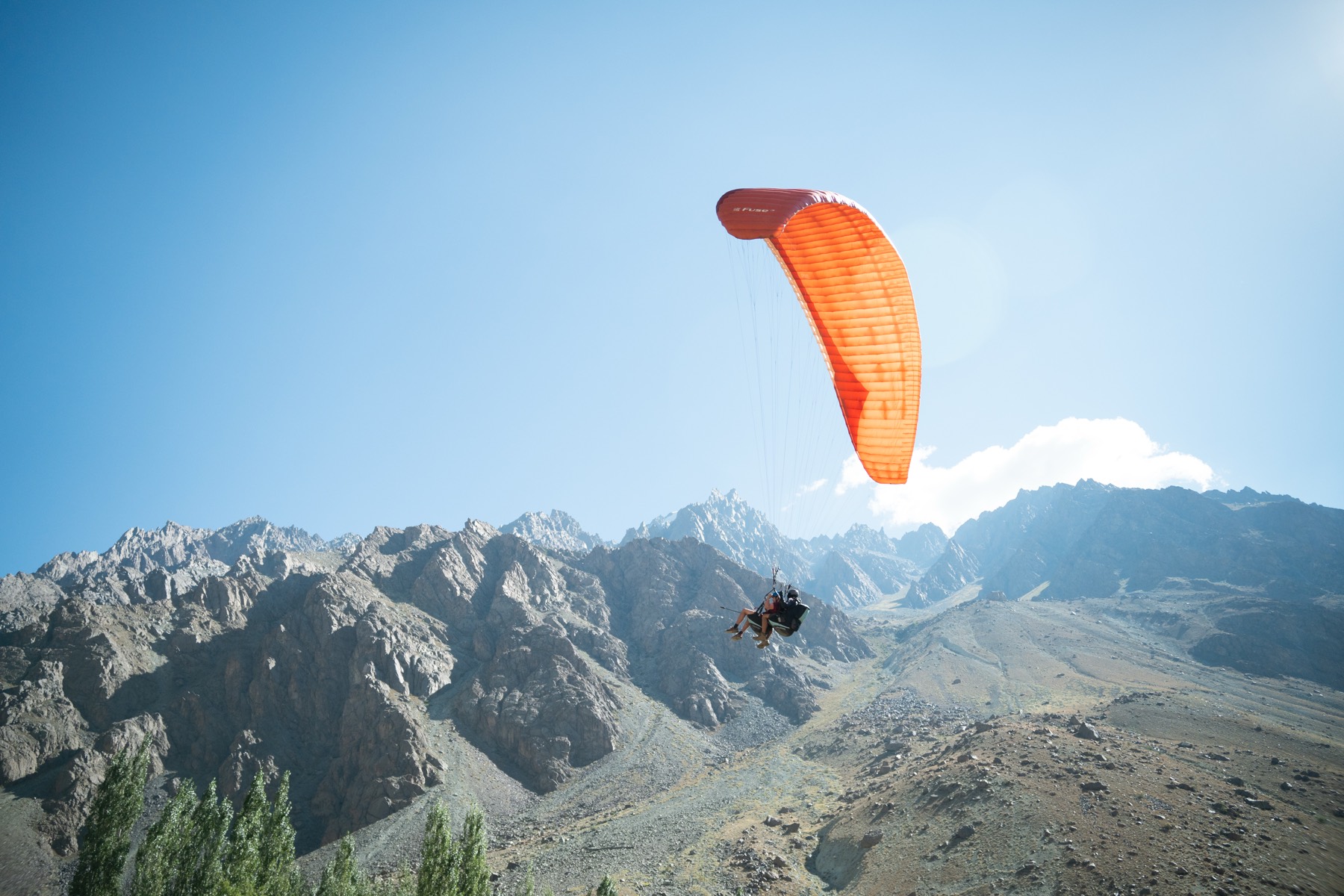Paragliding over the Suru mountains